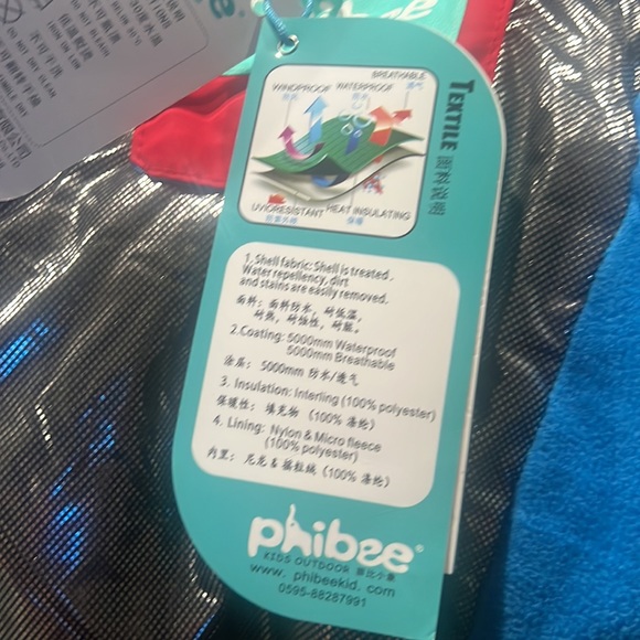 phibee big boy's waterproof breathable snowboard ski jacket - Picture 4 of 8